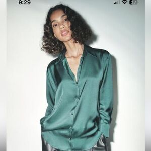 Zara Satin Effects Button Shirt